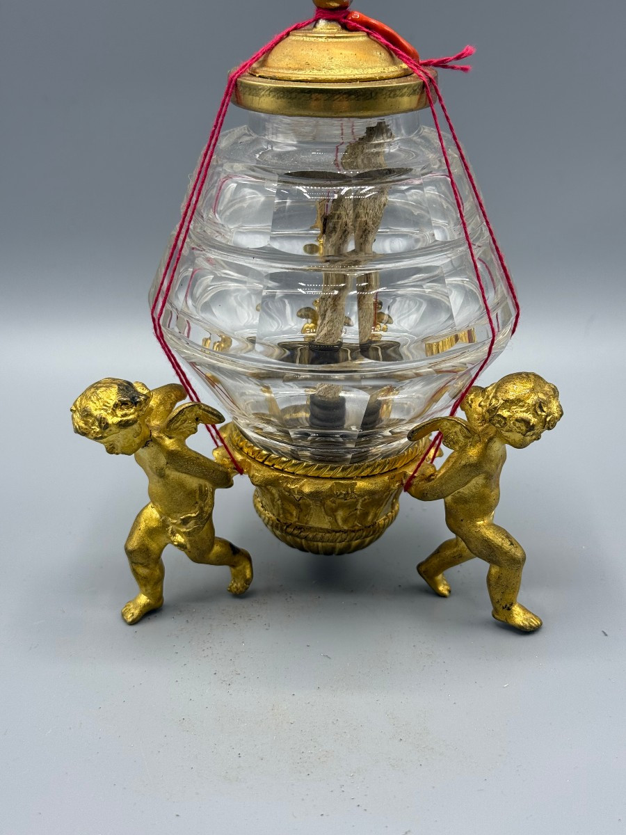 Reliquiario di S.Bartolom.Ap. in bronzo dorato e cristallo molato oggetto della metà del XVIII°