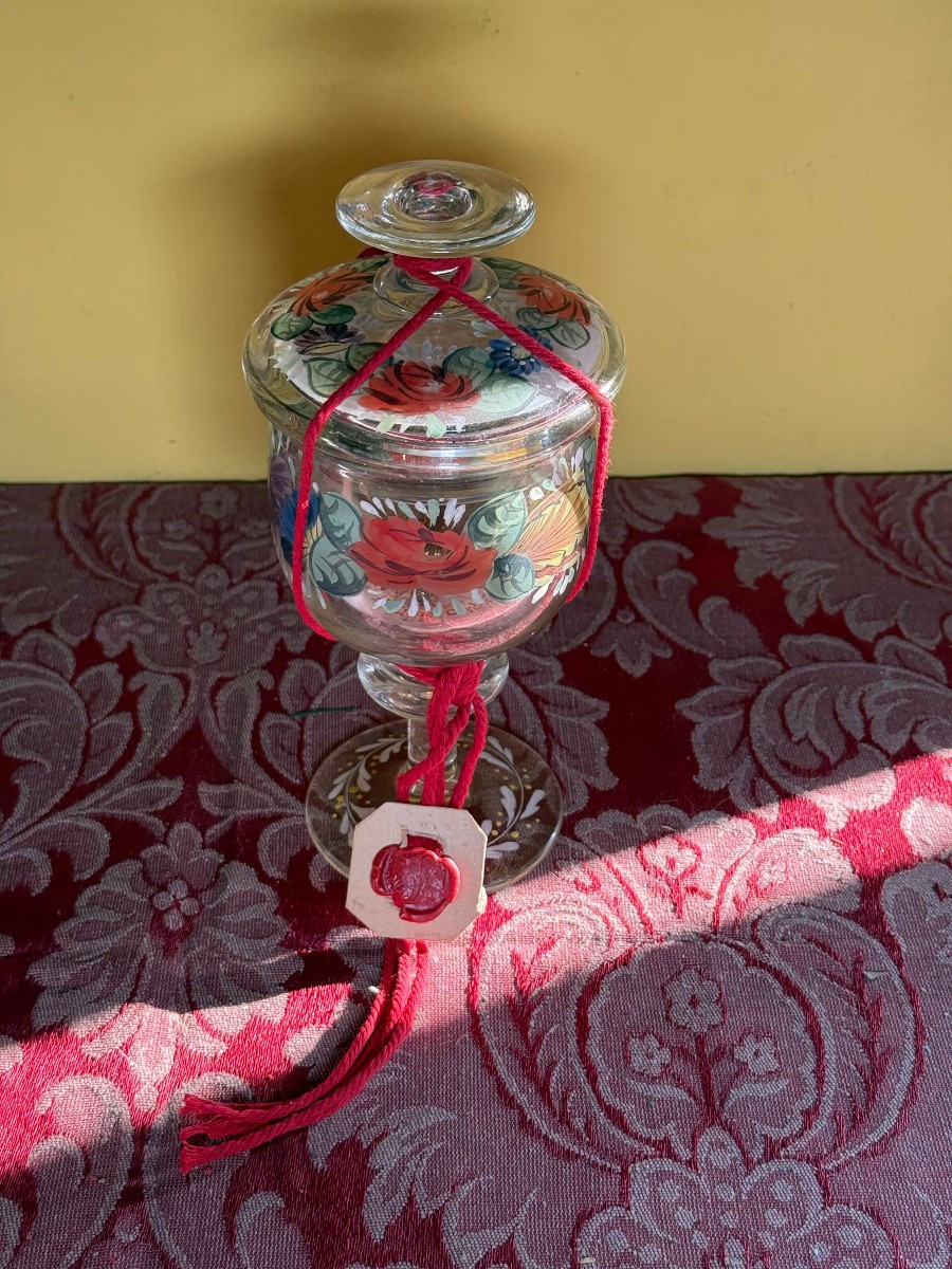 Reliquiario in cristallo dipinto di S.Pietro Igneo Card. e Vesc. di Albano -photo-3