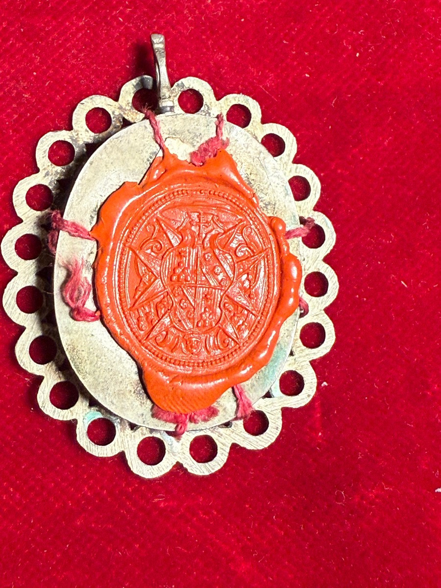 Reliquiario in argento del velo B.V.M.- Anna M.B.V.M.- Caterina da Siena e Galgano -photo-2