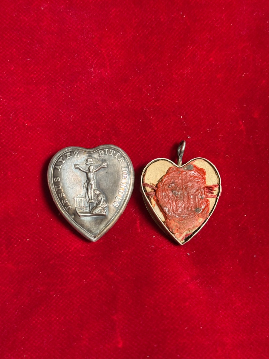 Reliquiario in argento a forma di cuore di San Tommaso d'Acquino Vescovo -photo-2