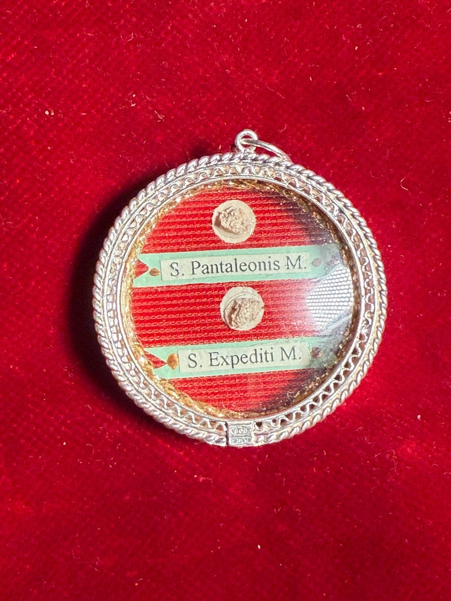 Reliquiario in argento di San Pantaleone martire ed Espedito Martire 