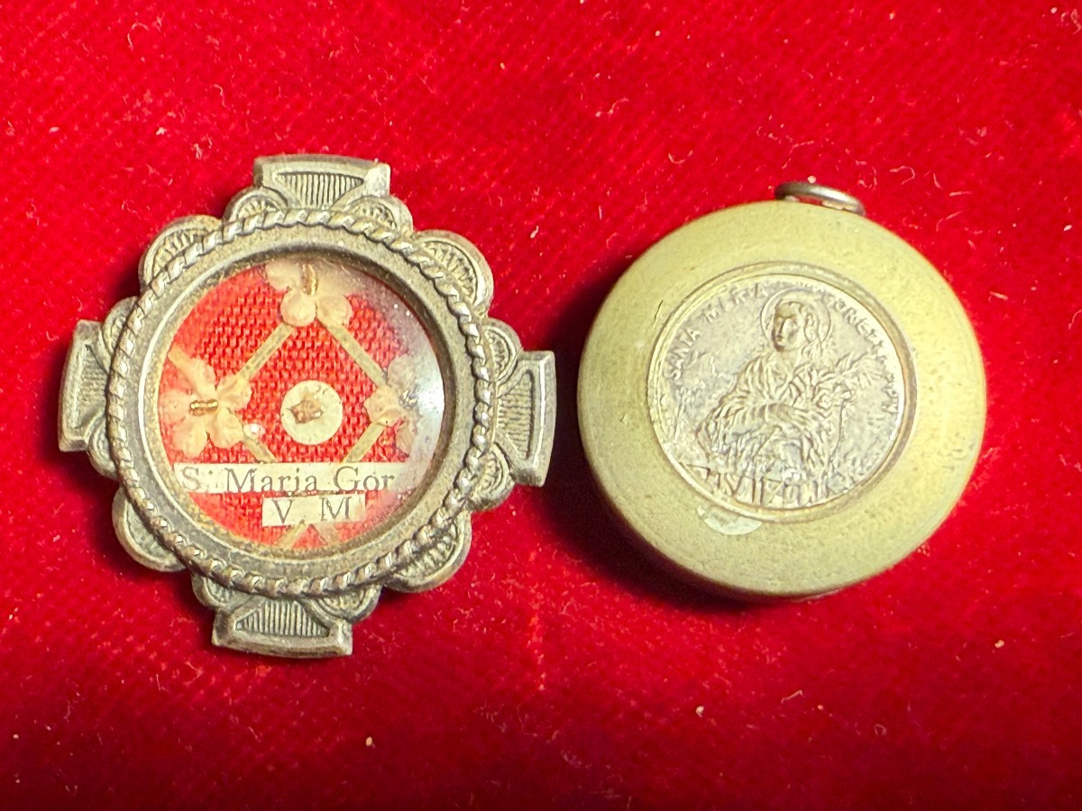 Reliquiario in ottone di Santa Maria Goretti verg. e mart. 