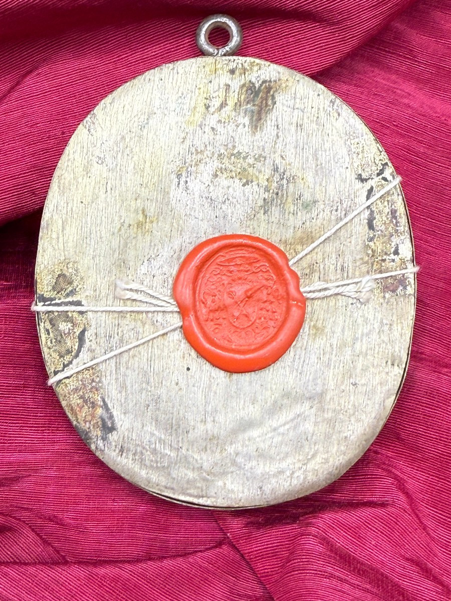 Reliquiario ovale con 10 reliquie di santi -photo-3