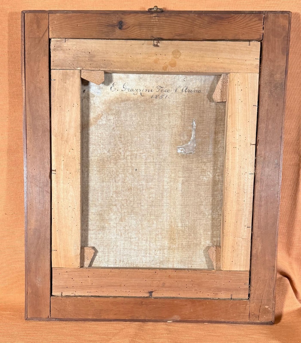 Dipinto su tela rappresentante San Domenico di Guzman inizi sec.XVIII°in sua cornice coeva -photo-2