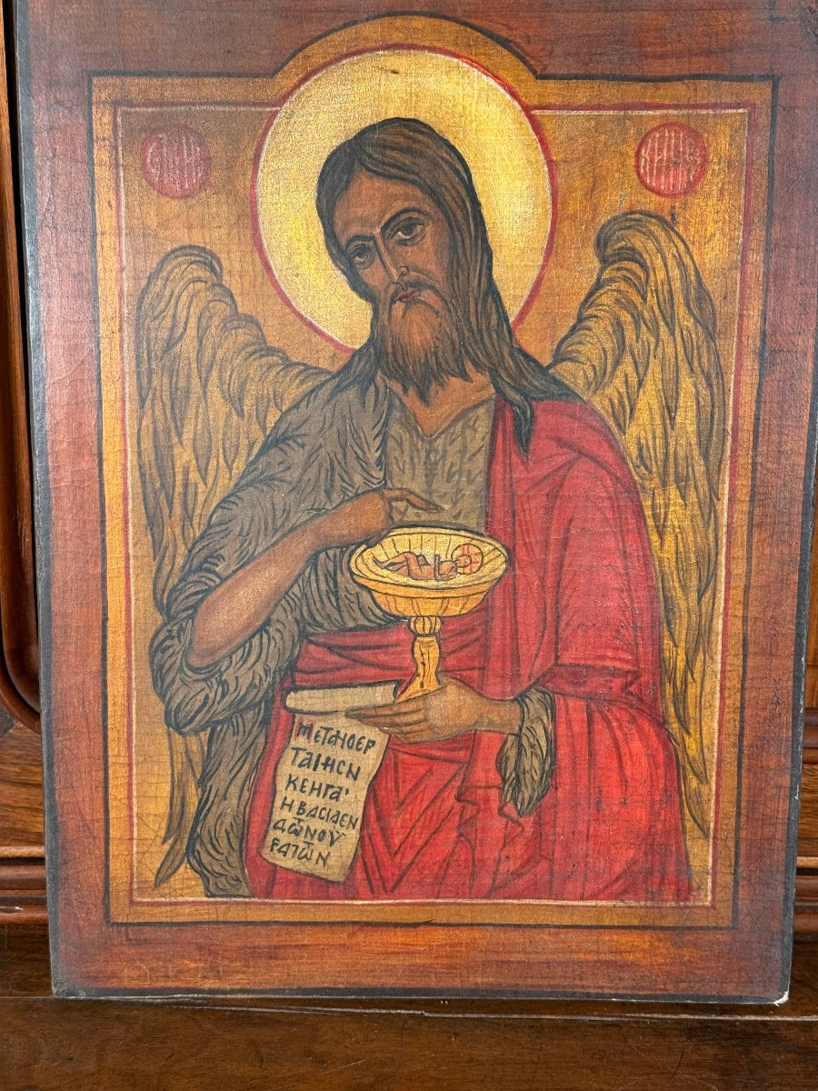 Icona dipinta rappresentante San Givanni Battista fine sec.XVIII° inizi XIX° 