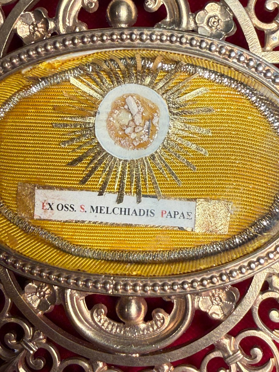 Reliquiario in bronzo dorato di S.Melchiade Papa  -photo-2