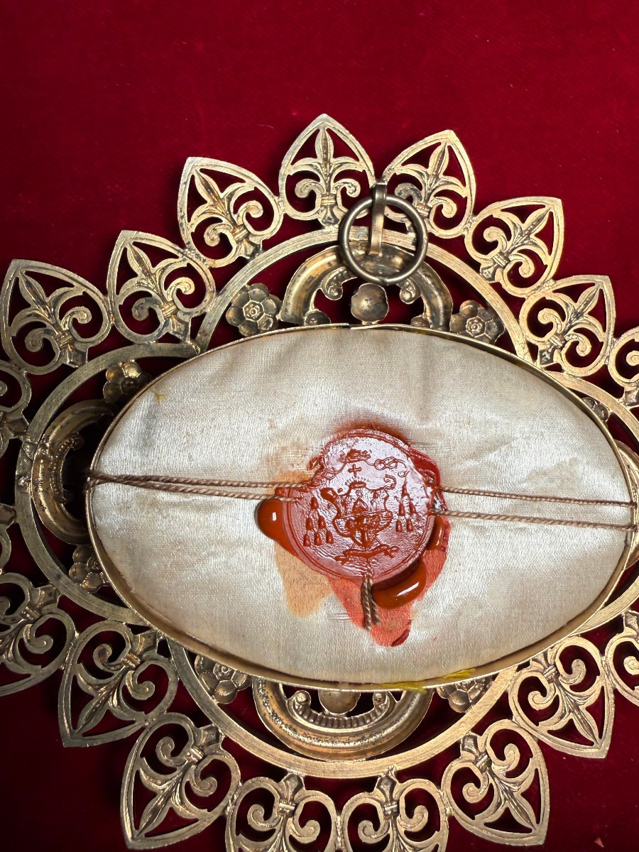 Reliquiario in bronzo dorato di S.Melchiade Papa  -photo-4