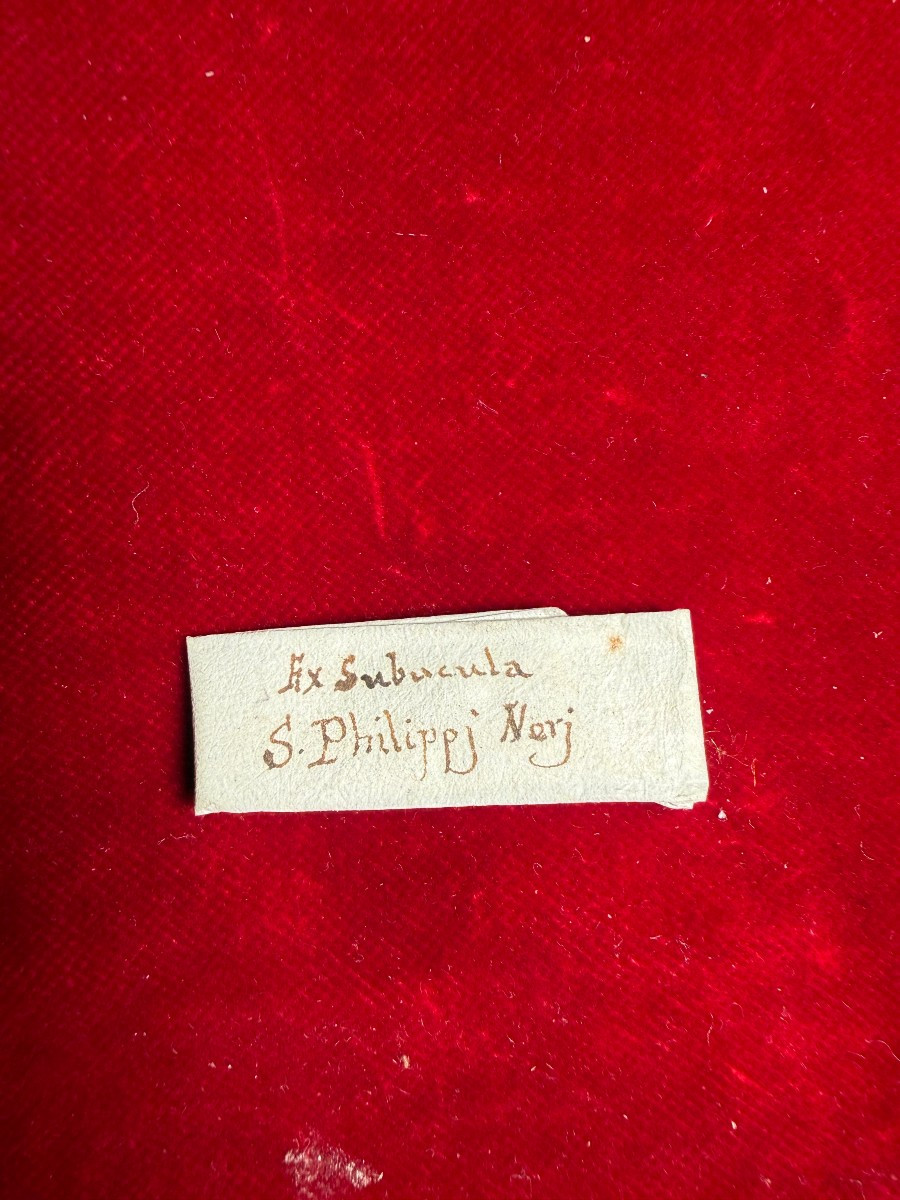 Bustina contenente le reliquie di San Filippo Neri 