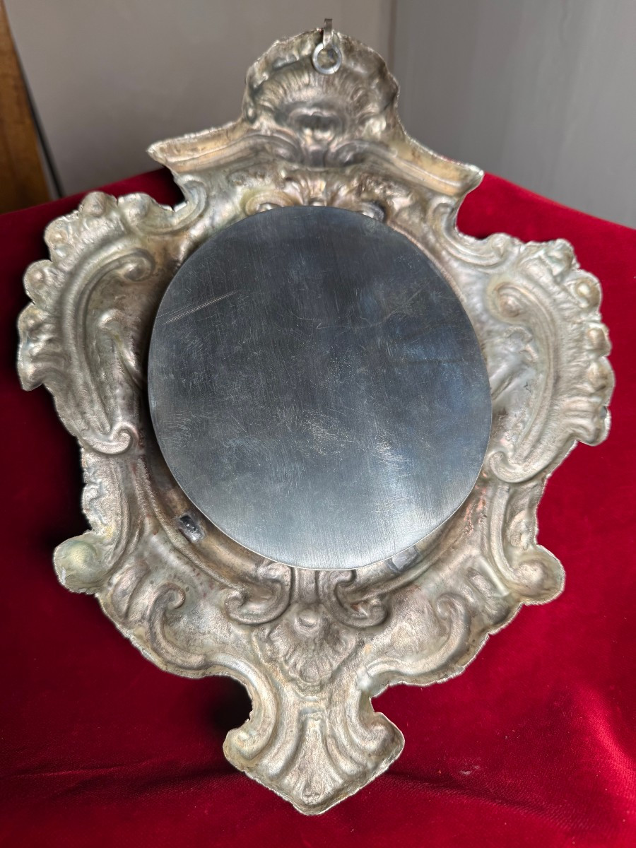 Due teche reliquiario in metallo argentato contenenti le reliquie di Severino Boezio e Gregorio-photo-1