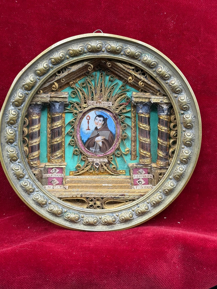 Reliquiario dei S.Pasq. Baylon,Lucia,Gio. della Croce,Filomena e frammento della Croce 