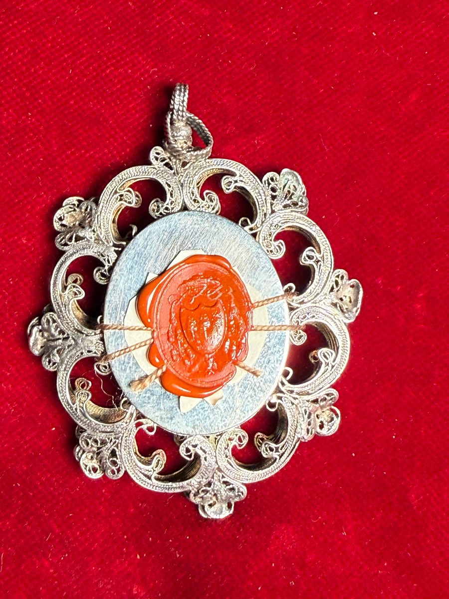 Reliquiario della S.Croce in teca d'argento filigranata -photo-2