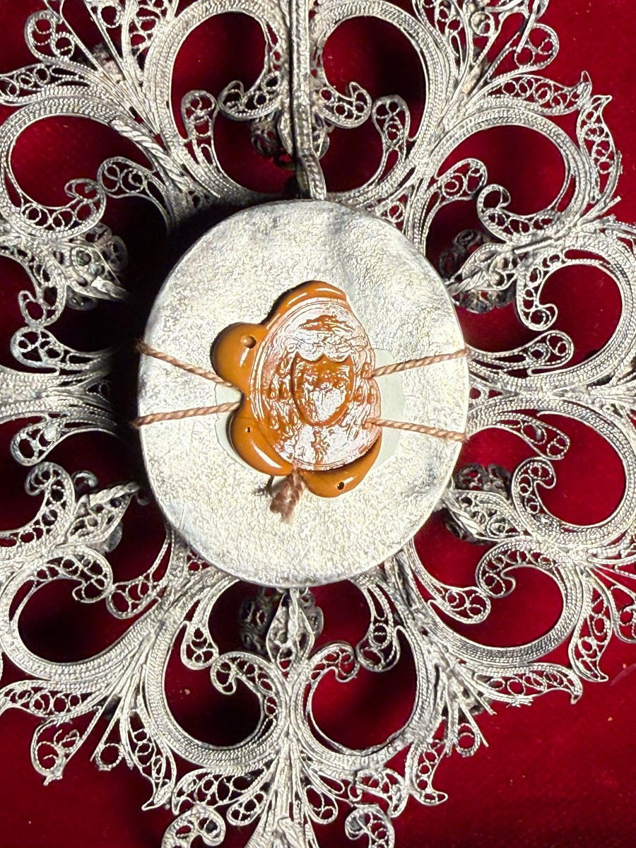 Reliquiario in filigrana d'argento di S.Tommaso d'Acquino-photo-3