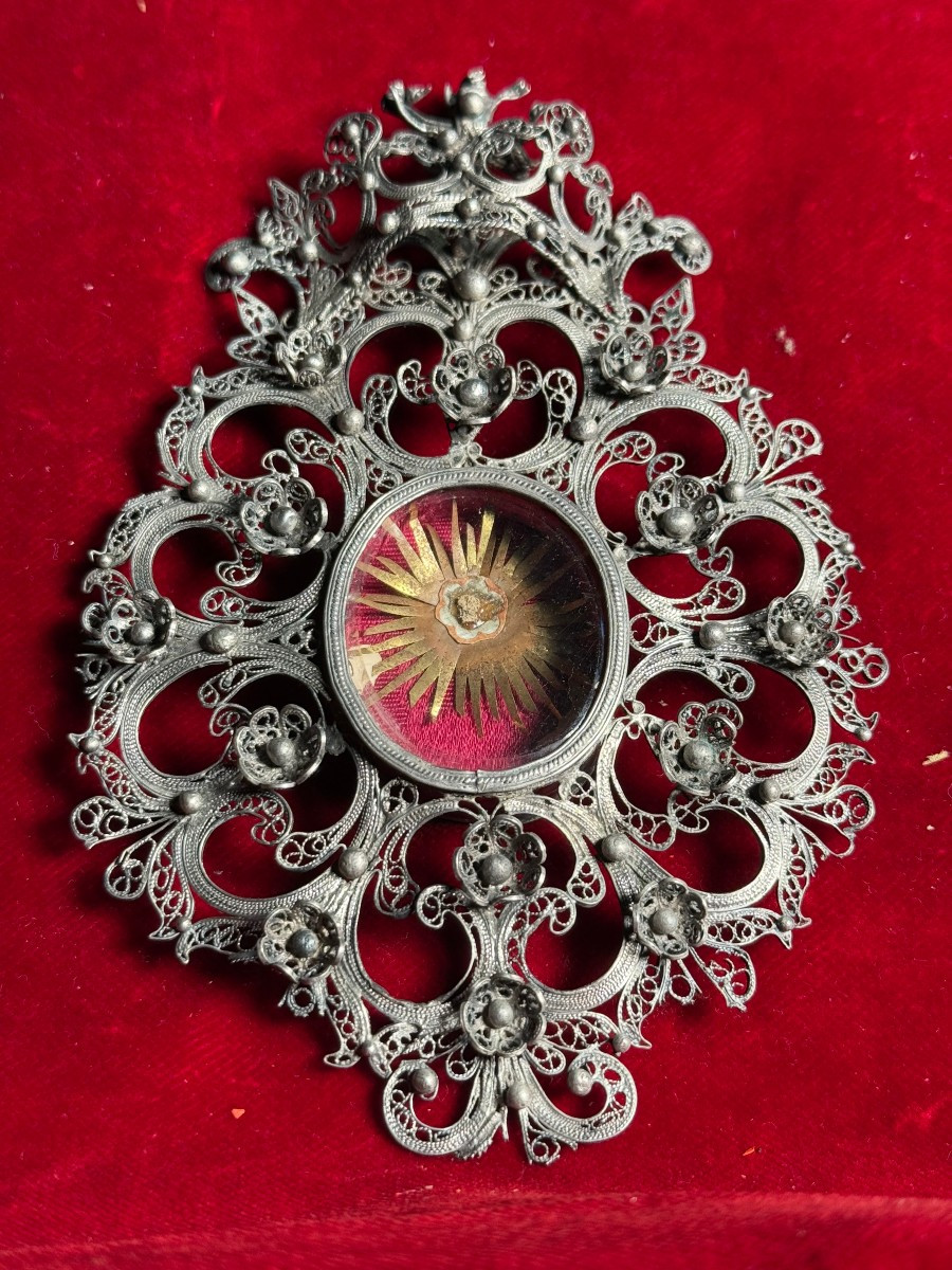 Reliquiario in filigrana d'argento di S.Tommaso d'Acquino