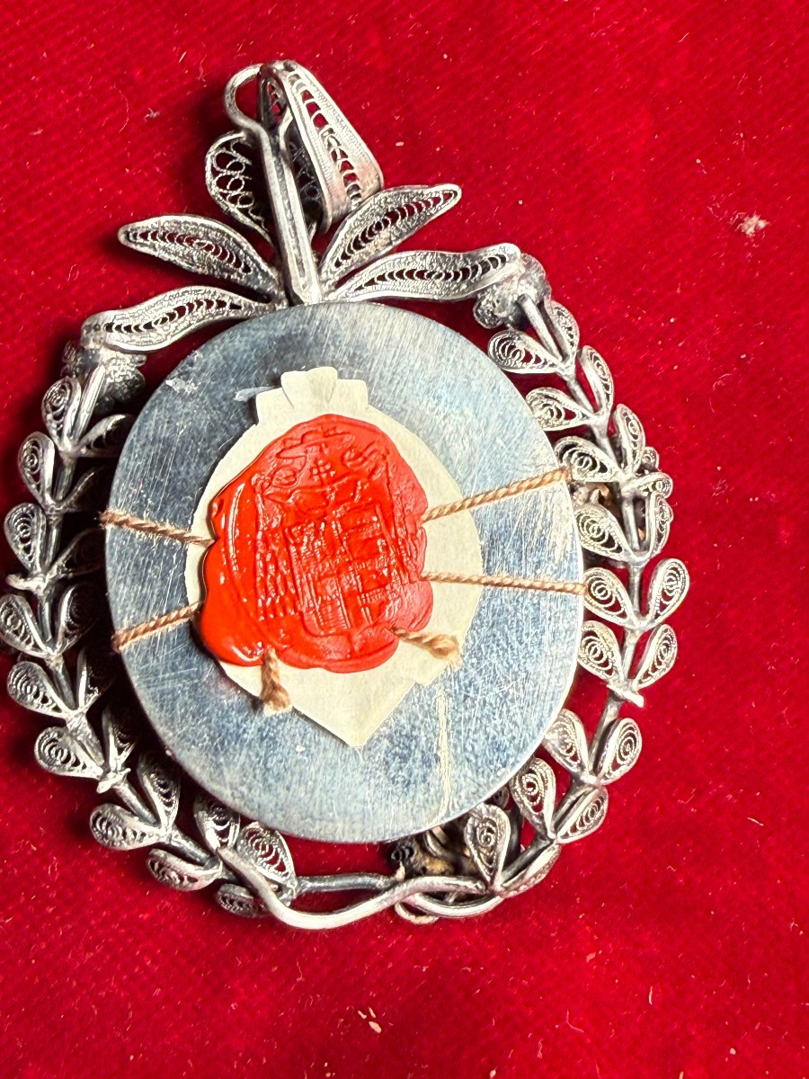 Reliquiario in filigrana d'argento con le reliquie di Santa Lucia v.&m. -photo-2