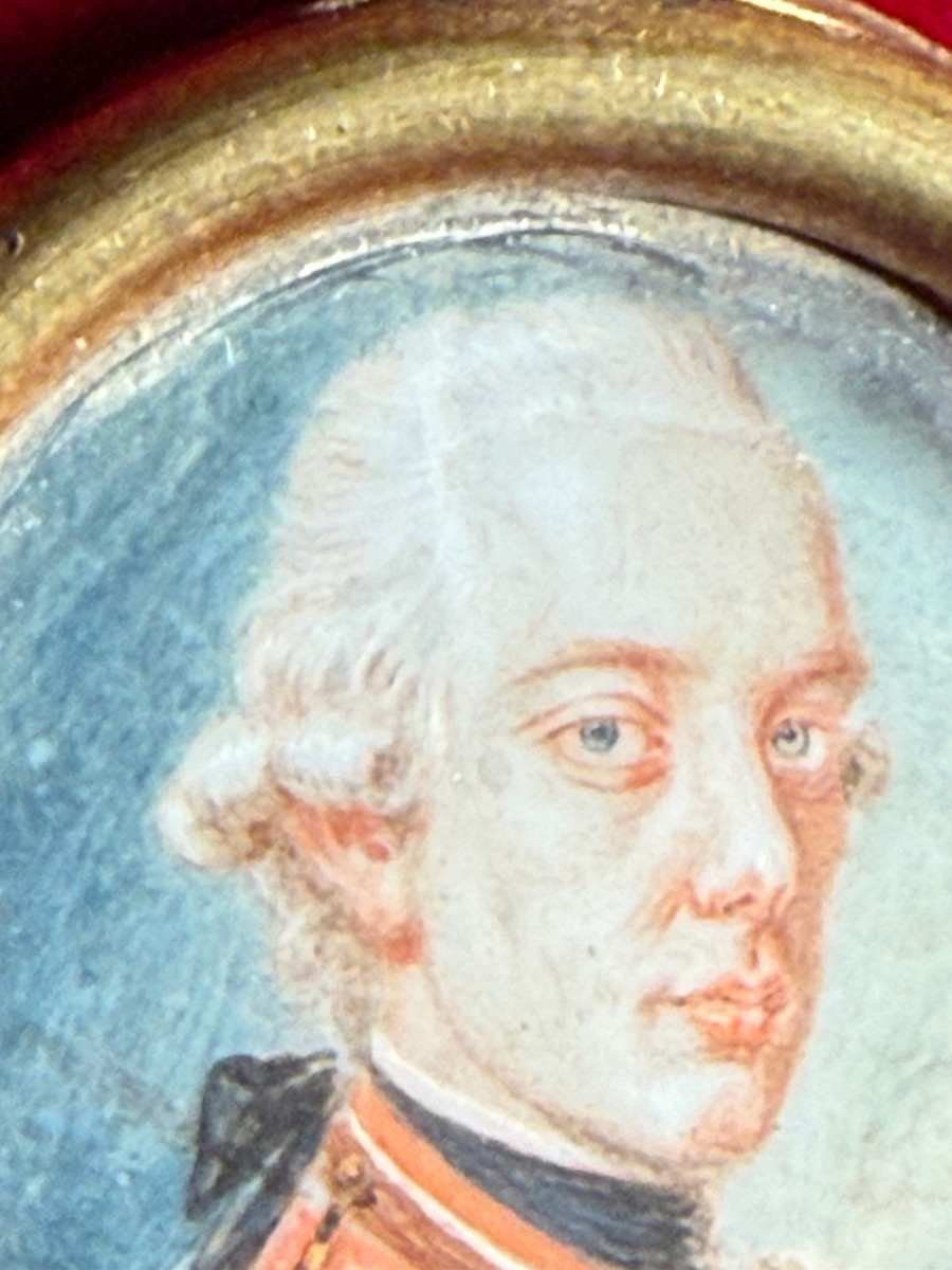 Miniatura su avorietto rappresentante il Granduca Pietro Leopoldo di Lorena in cornice di otton-photo-2