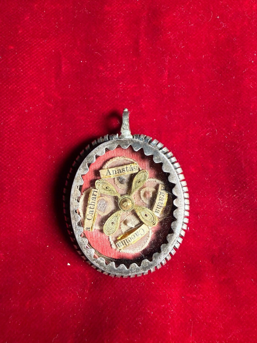 Reliquiario in argento delle S.Cecilia,Anastasia,Agata,Caterina 