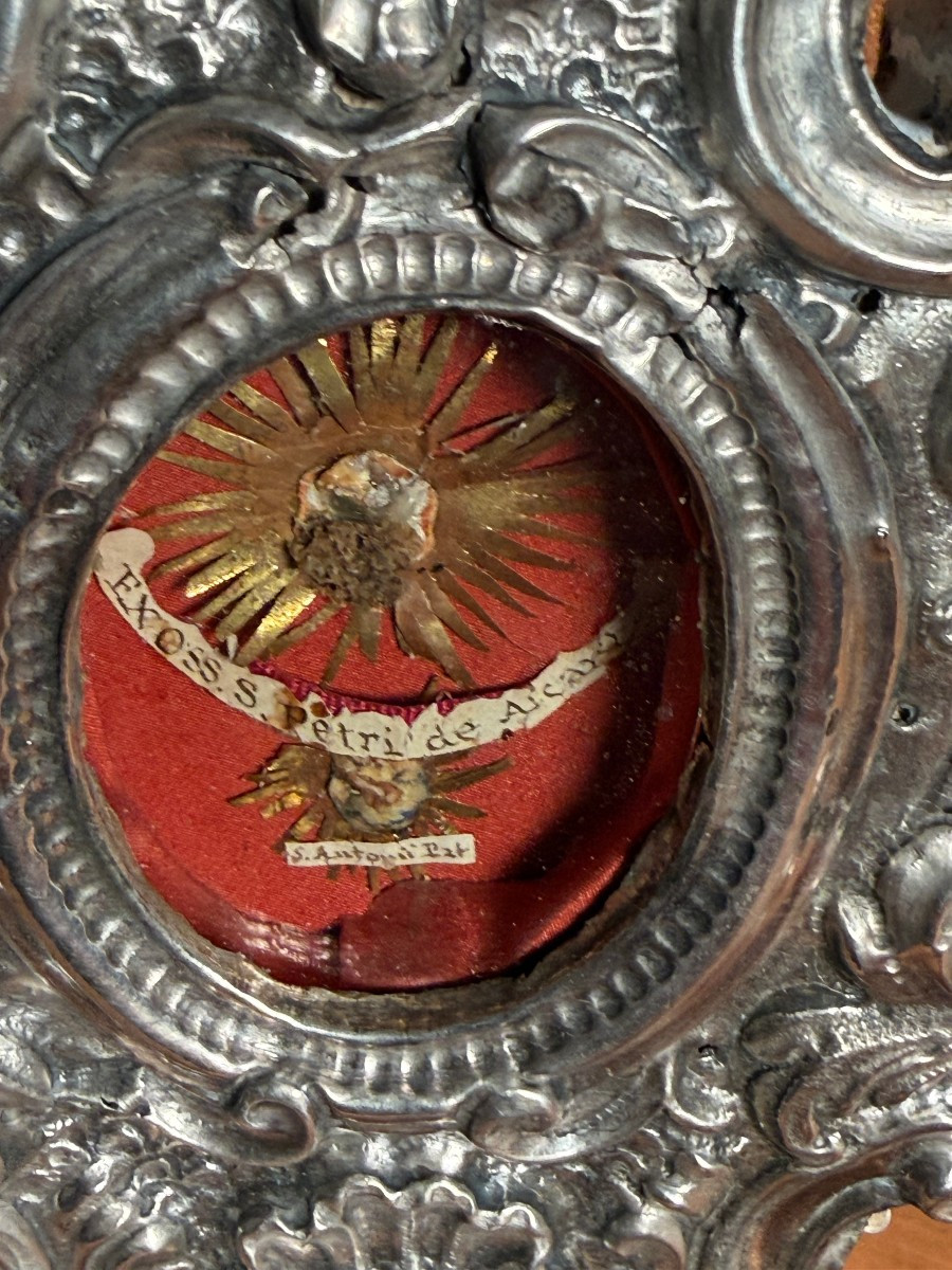 Reliquiario in metallo argentato dei Santi Pietro d'Alcantara e Antonio da Padova  -photo-2