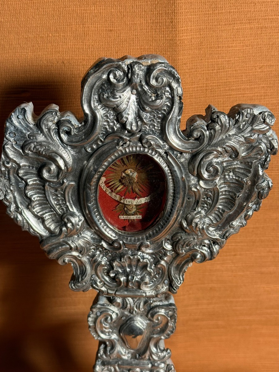 Reliquiario in metallo argentato dei Santi Pietro d'Alcantara e Antonio da Padova  -photo-3
