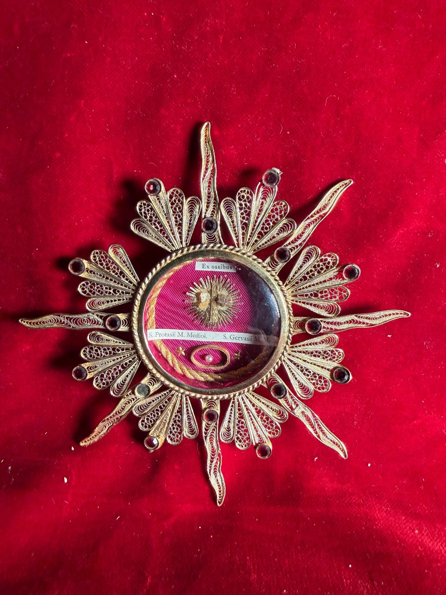 Reliquiario in filigrana d'argento dei Santi Gervasio e Protasio 