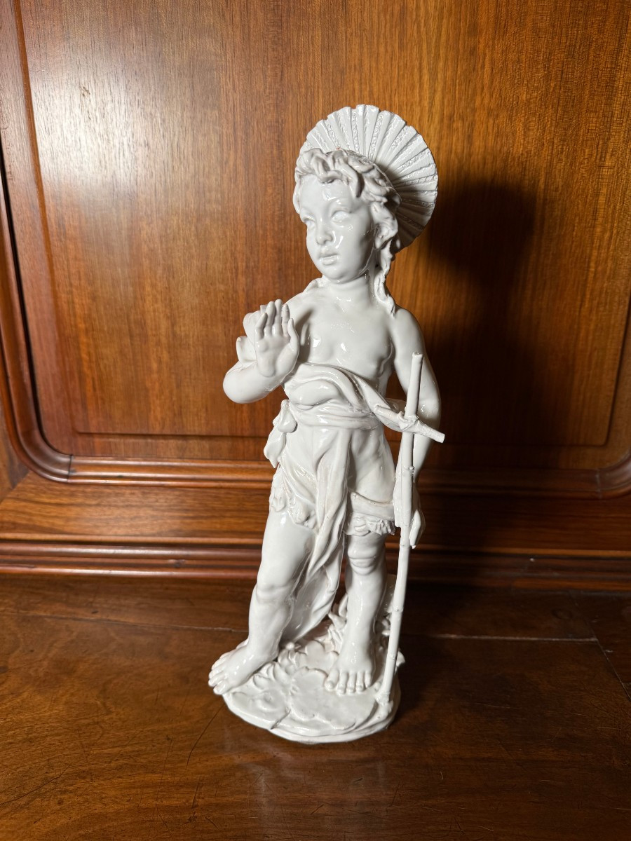 Statuetta in terracotta smaltata di S.Giovanni Battista 