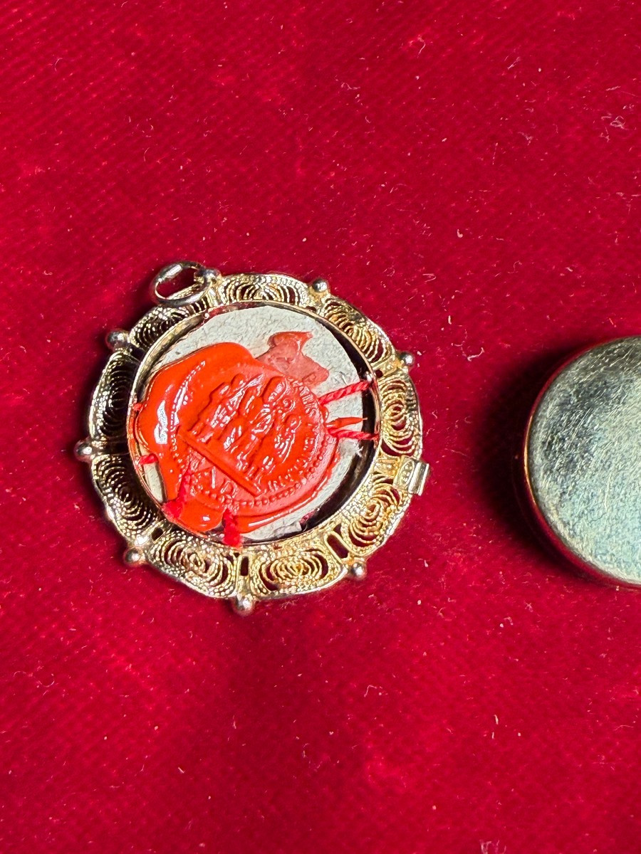 Reliquiario in filigrana d'argento con la reliquia di Papa Pio X°-photo-3