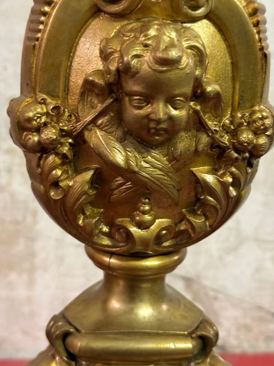 Due candelieri in bronzo dorato in stile '500 -photo-3