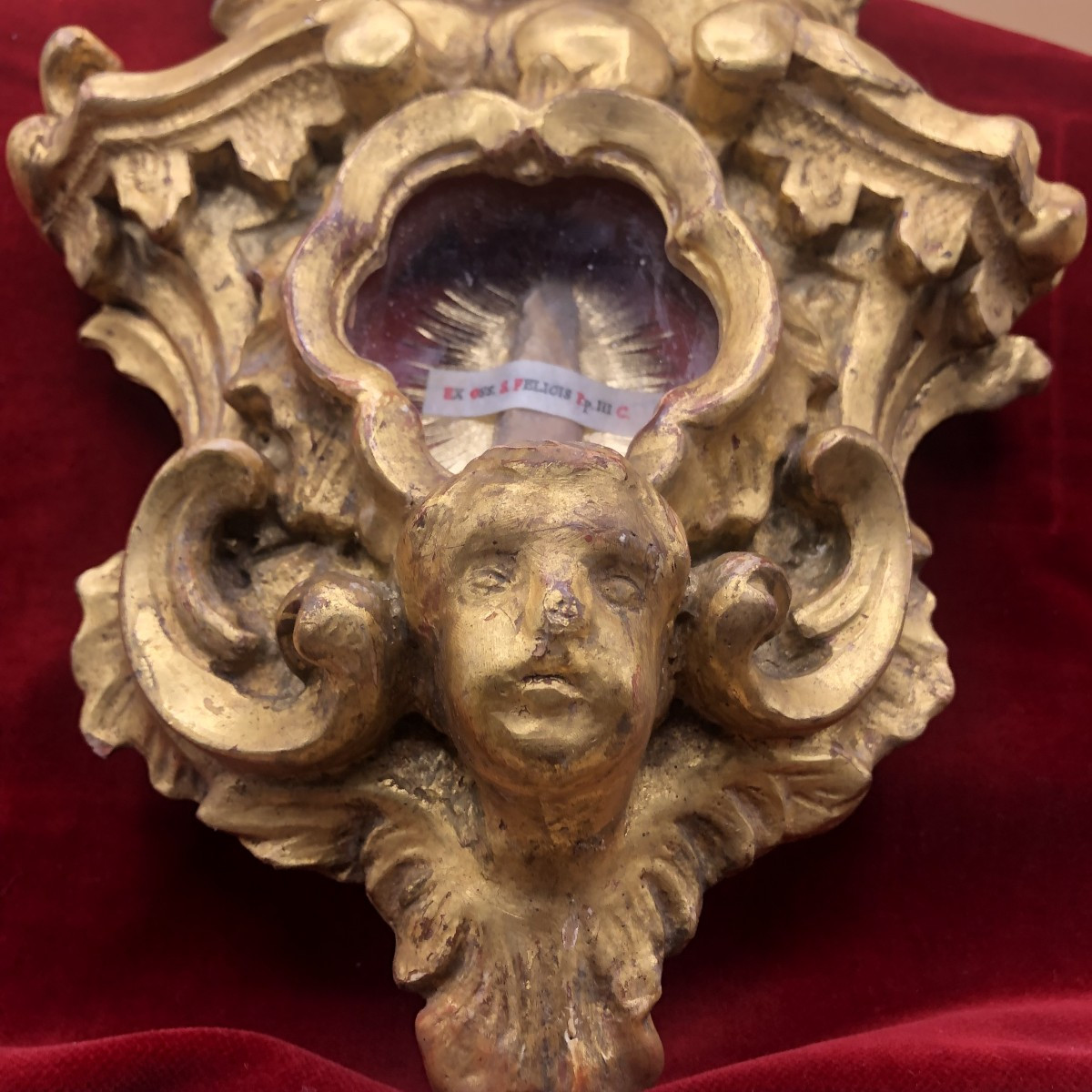 Reliquiario di S.Felice Papa III° oggetto del XVIII° intagliato e dorato ad oro zecchino-photo-2
