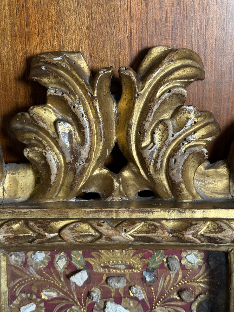 Reliquiario dei Santi martiri catacombali oggetto del XVIII° intagliato e dorato ad oro zecchin-photo-3