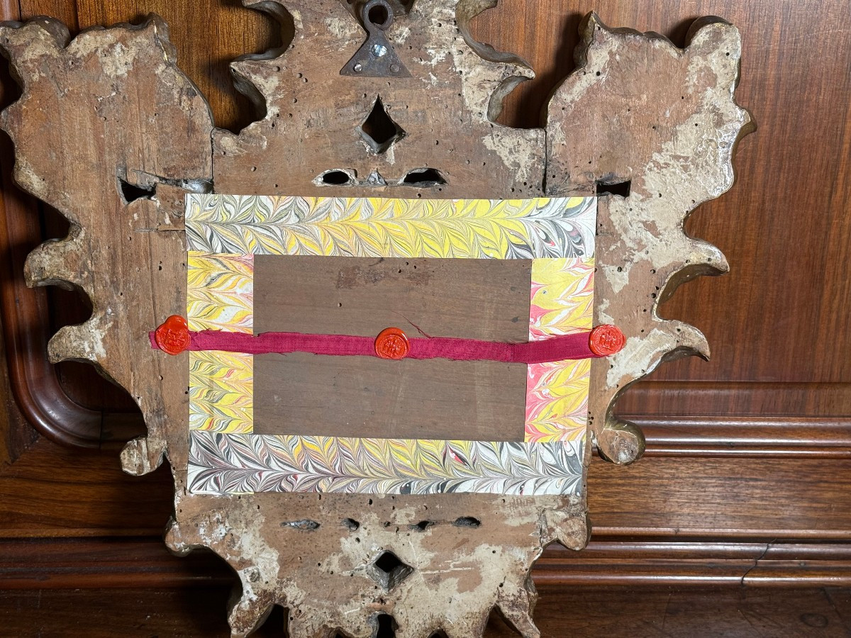 Reliquiario dei Santi martiri catacombali oggetto del XVIII° intagliato e dorato ad oro zecchin-photo-4