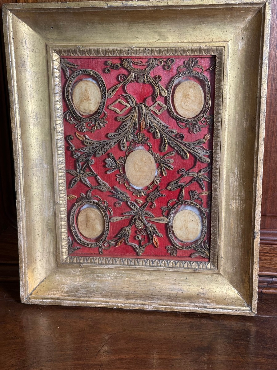 5 Agnus Dei in cornice dorata Impero  