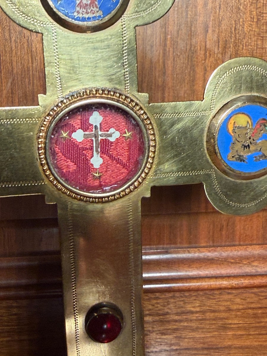 Stauroteca dei primi del '900  con sua reliquia della S.Croce al centro del reliquiario -photo-2