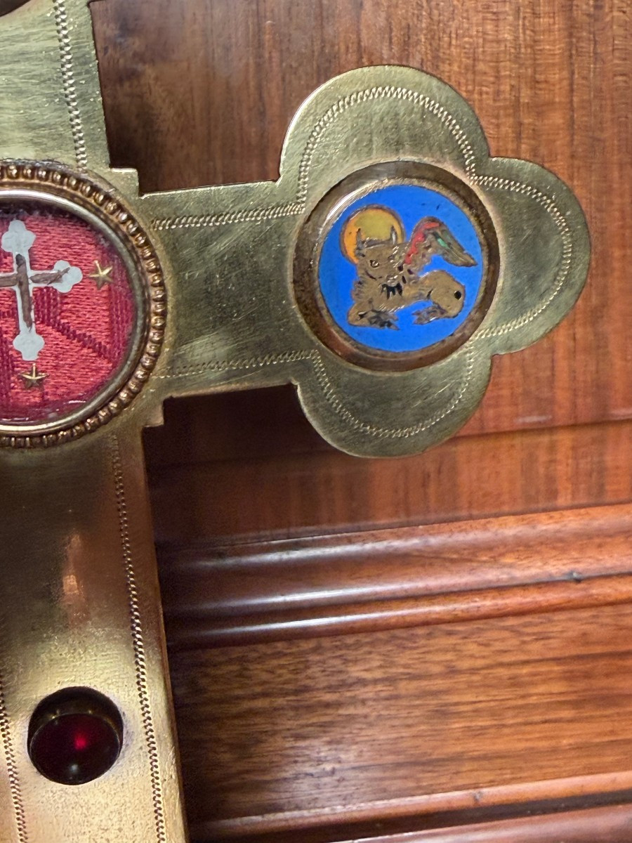 Stauroteca dei primi del '900  con sua reliquia della S.Croce al centro del reliquiario -photo-4