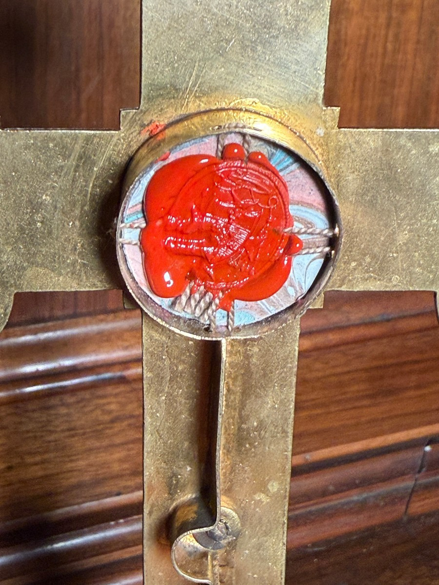 Stauroteca dei primi del '900  con sua reliquia della S.Croce al centro del reliquiario -photo-6