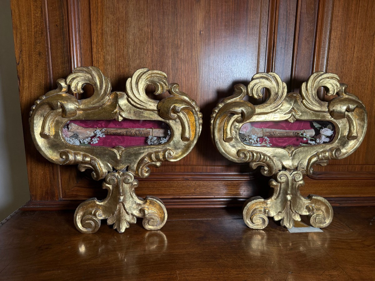 Coppia di reliquiari con le reliquie di S.Fiorenzo Vescovo e Martire e S.Vincenzino M.
