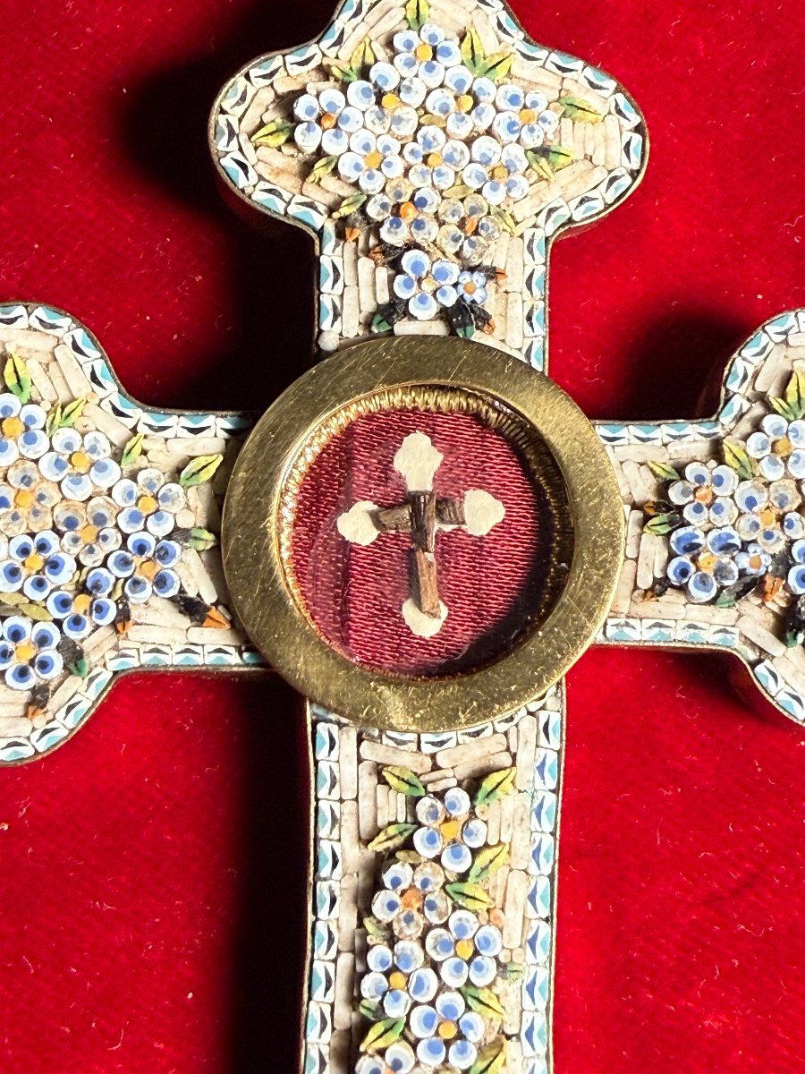 Croce pettorale sturoteca in mosaico romano con reliquia della S.Croce-photo-2
