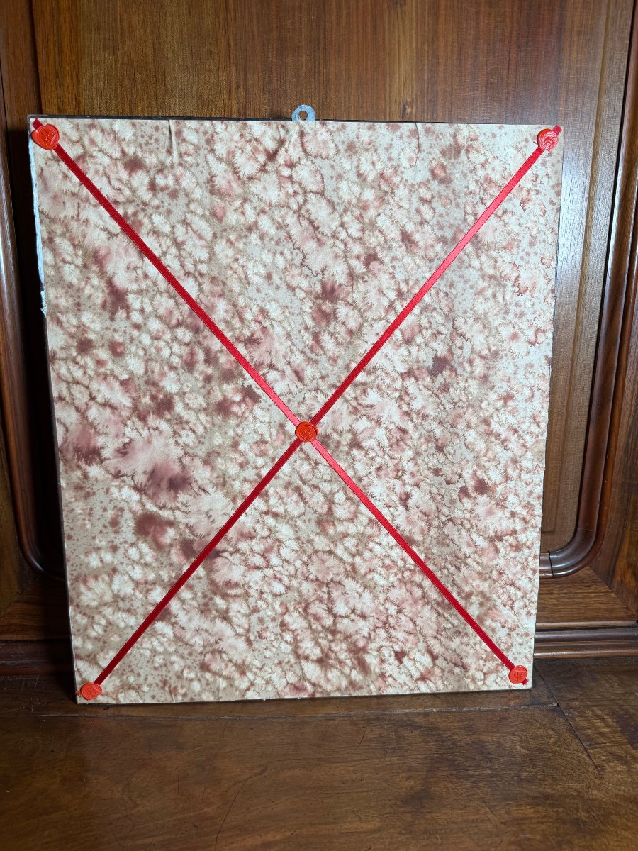 Cadre reliquaire contenant 18 fragments de reliques de saints  Dimensions : 53 x 40 cm-photo-4