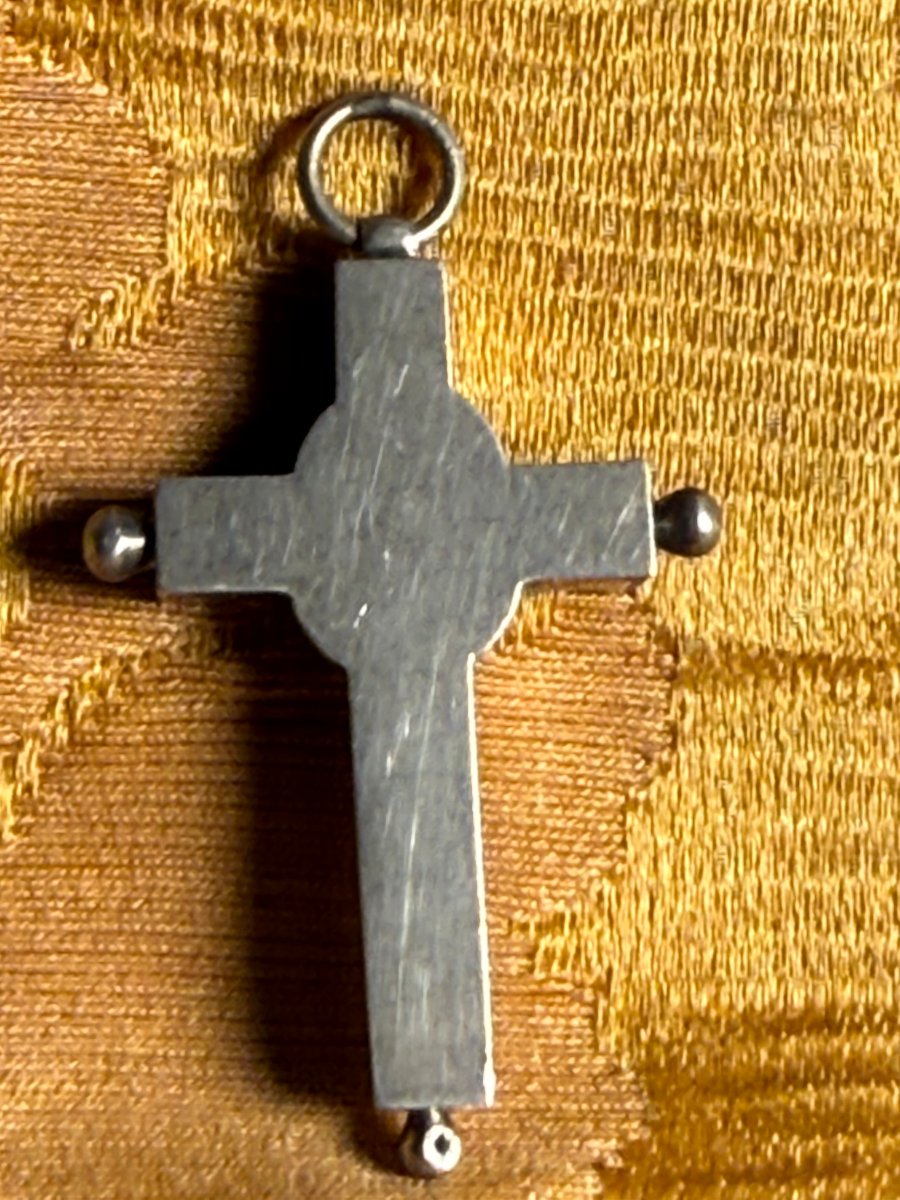 Croce stauroteca in argento con all'interno la reliquia della S.Croce  -photo-3