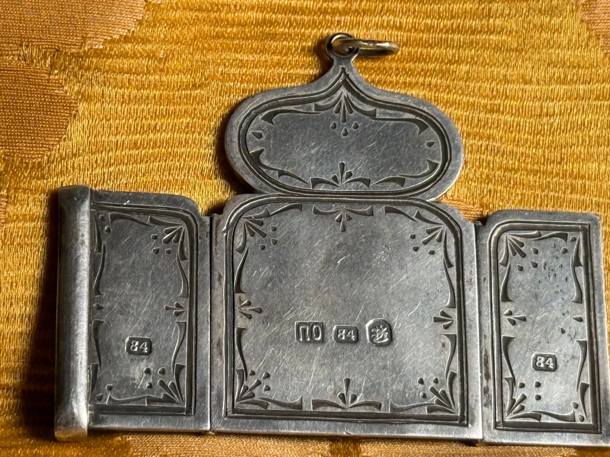 Piccola icona in argento smaltata -photo-2