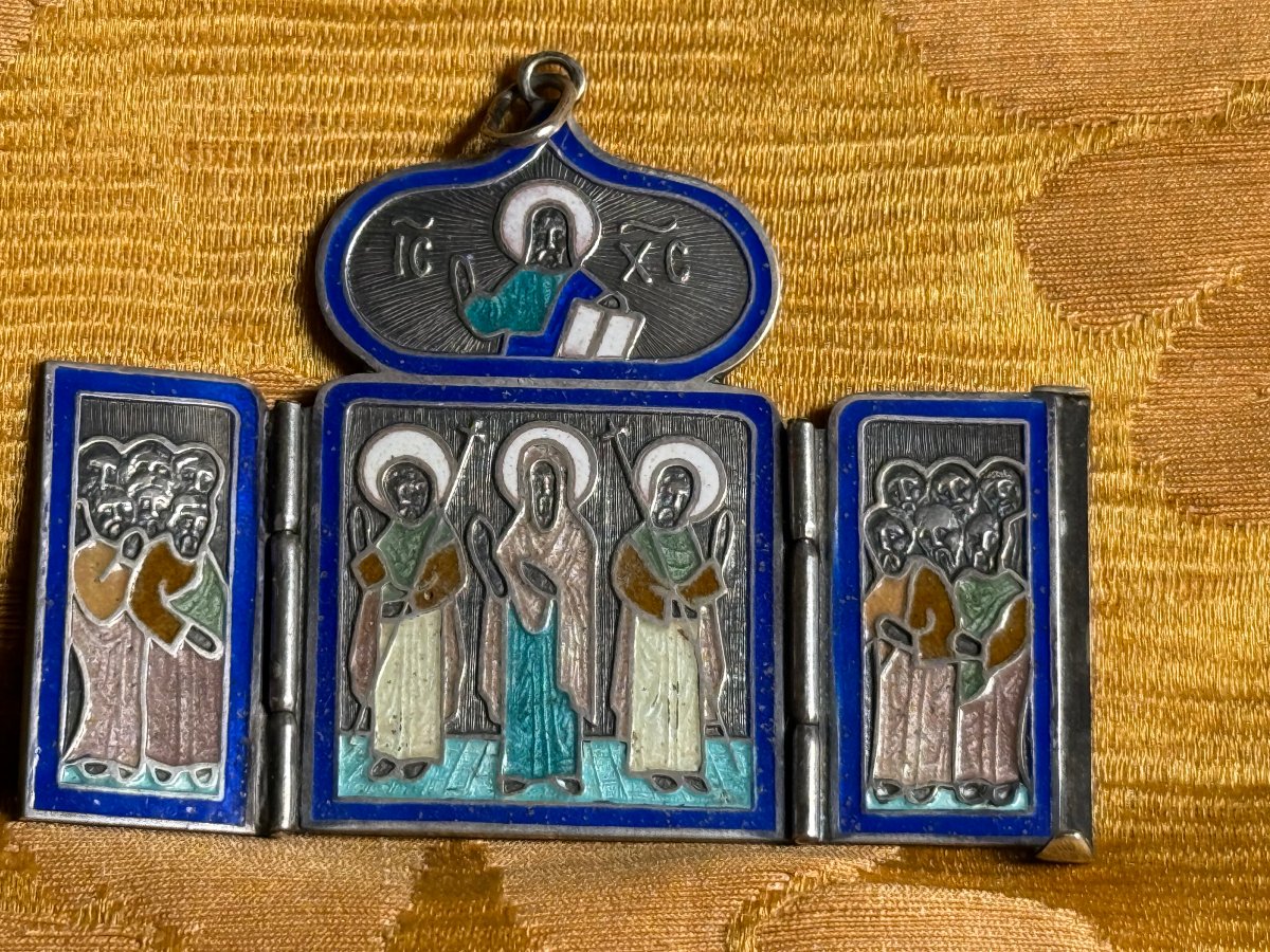 Piccola icona in argento smaltata 