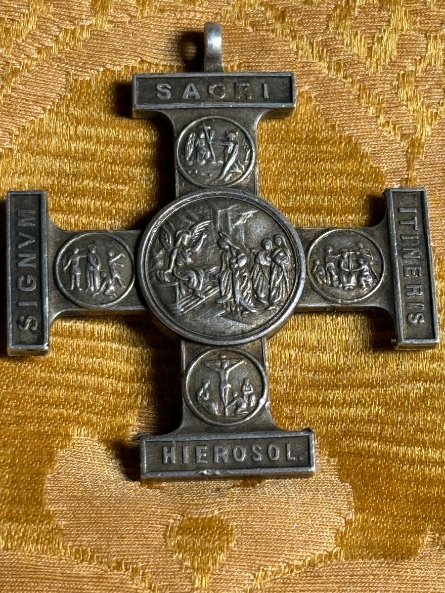 Lotto di due croci una in argento e l'altra argento ed avorio-photo-2