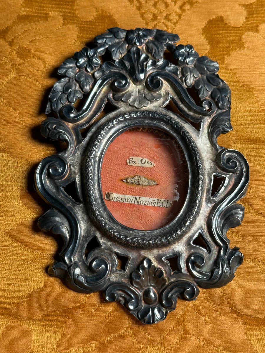 Reliquiario in lamina d'argento di S.Gregorio Nazianzeno Dottore della chiesa 