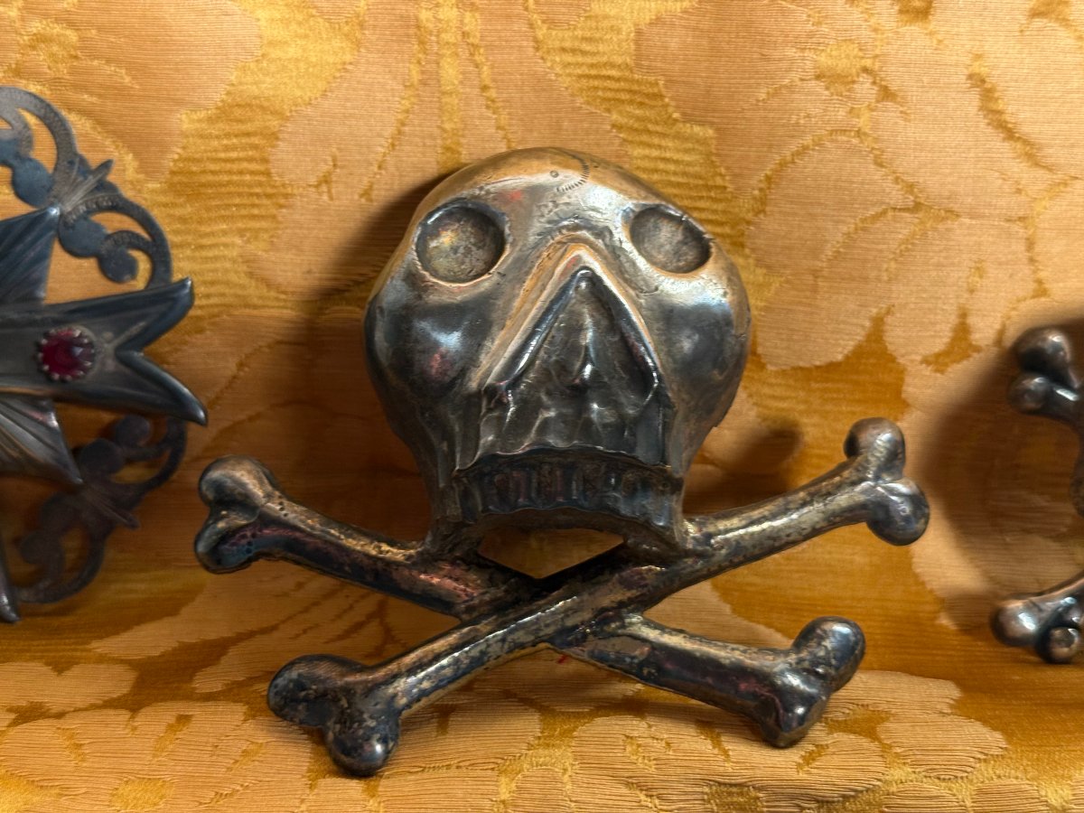 "Vanitas" in argento + croce sec XVIII° -photo-3