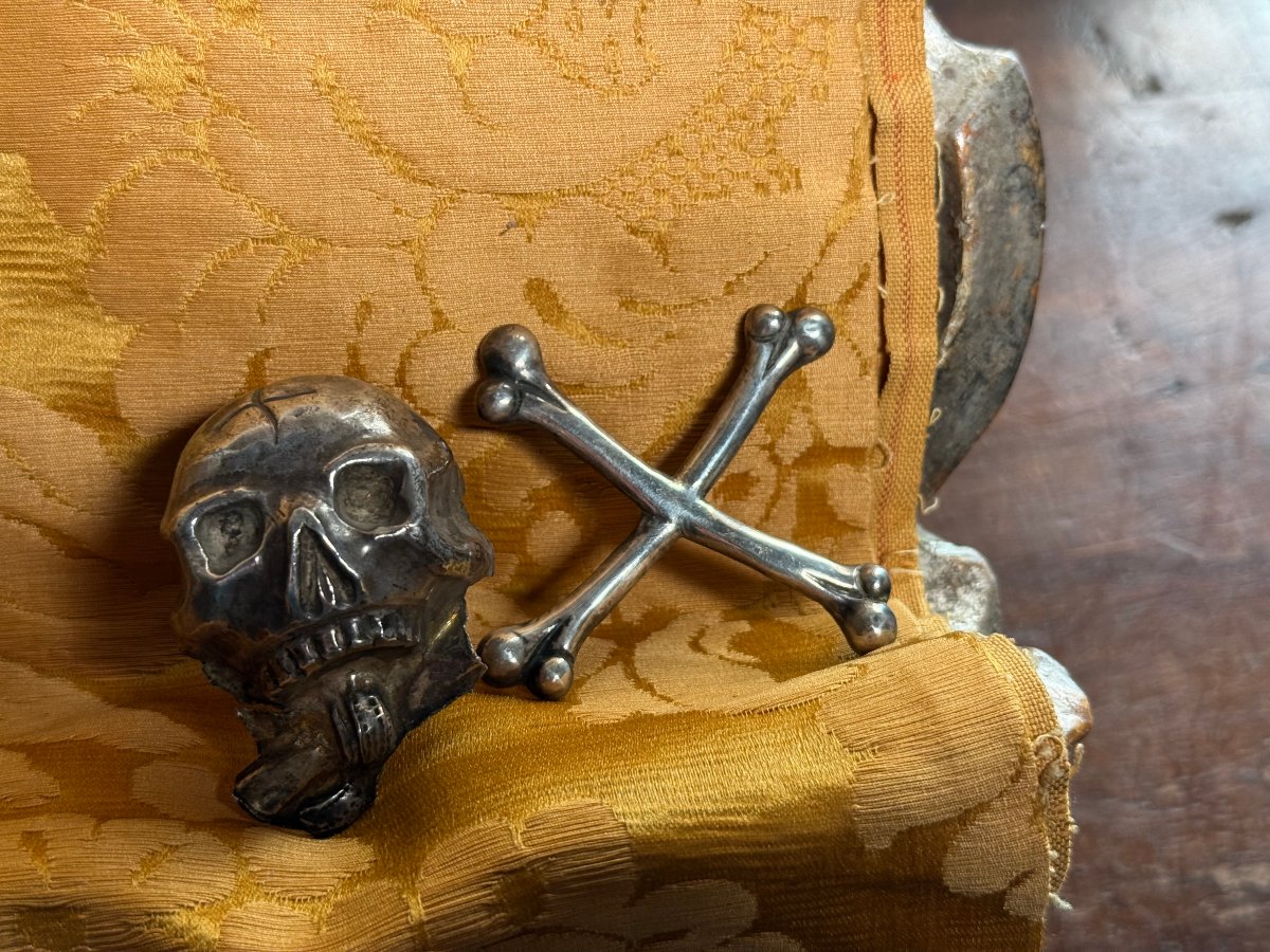"Vanitas" in argento + croce sec XVIII° -photo-4
