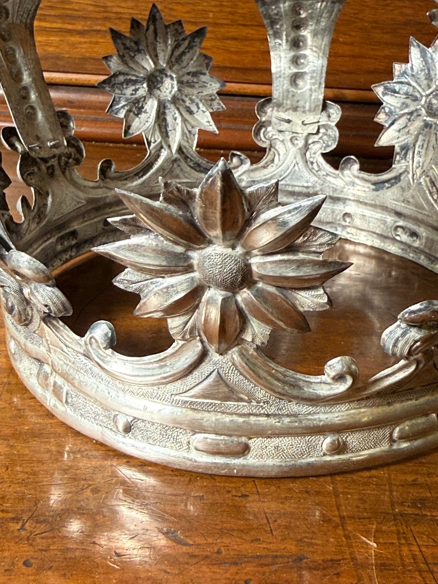 Corona in argento cesellato del XVIII°   -photo-3
