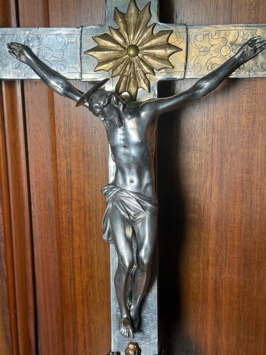 Croce astile in argento e bronzo  -photo-2