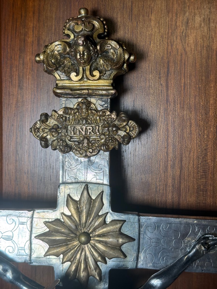 Croce astile in argento e bronzo  -photo-4