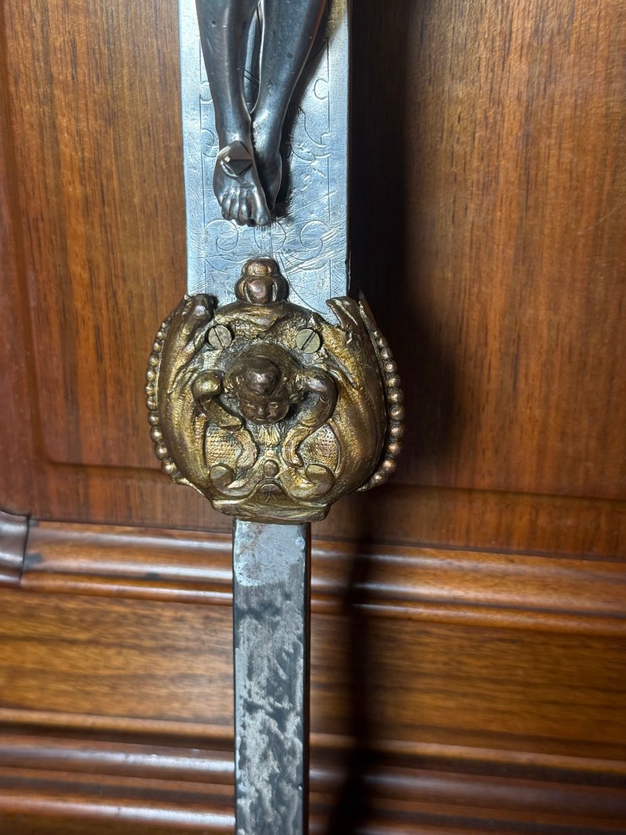 Croce astile in argento e bronzo  -photo-1