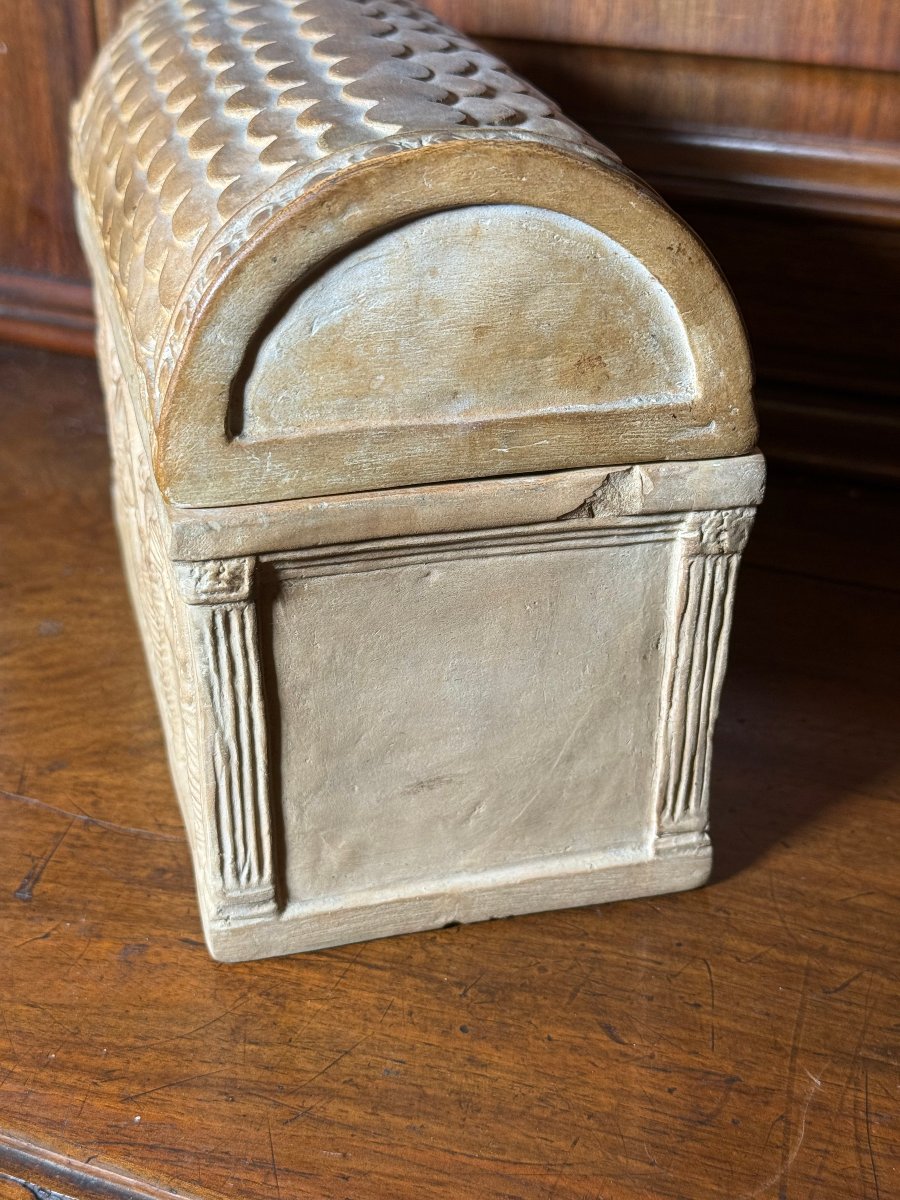 Cofanetto in terracotta di Signa riprodutente un sarcofago paleocristiano -photo-3