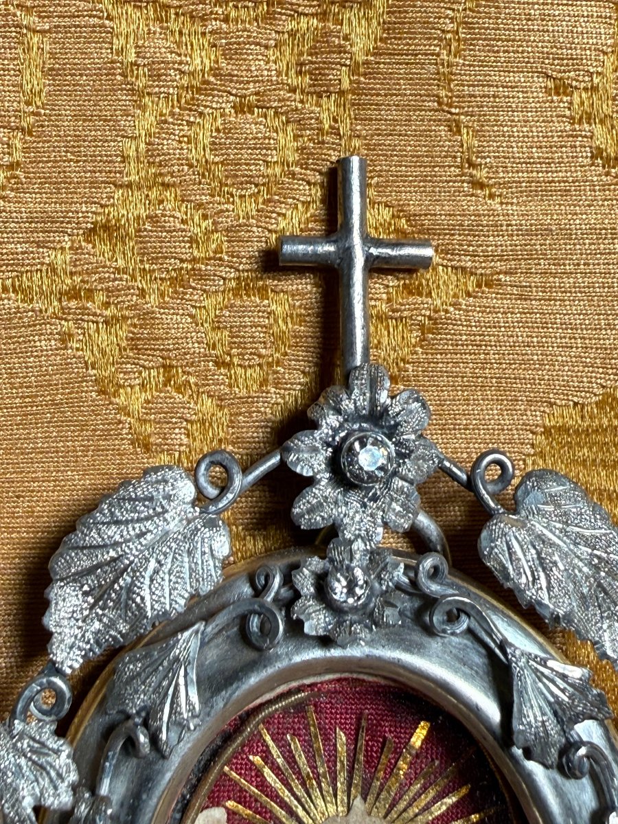 Filigrana in argento con brillante contenente le reliquie di S.Giovanni Battista-photo-2