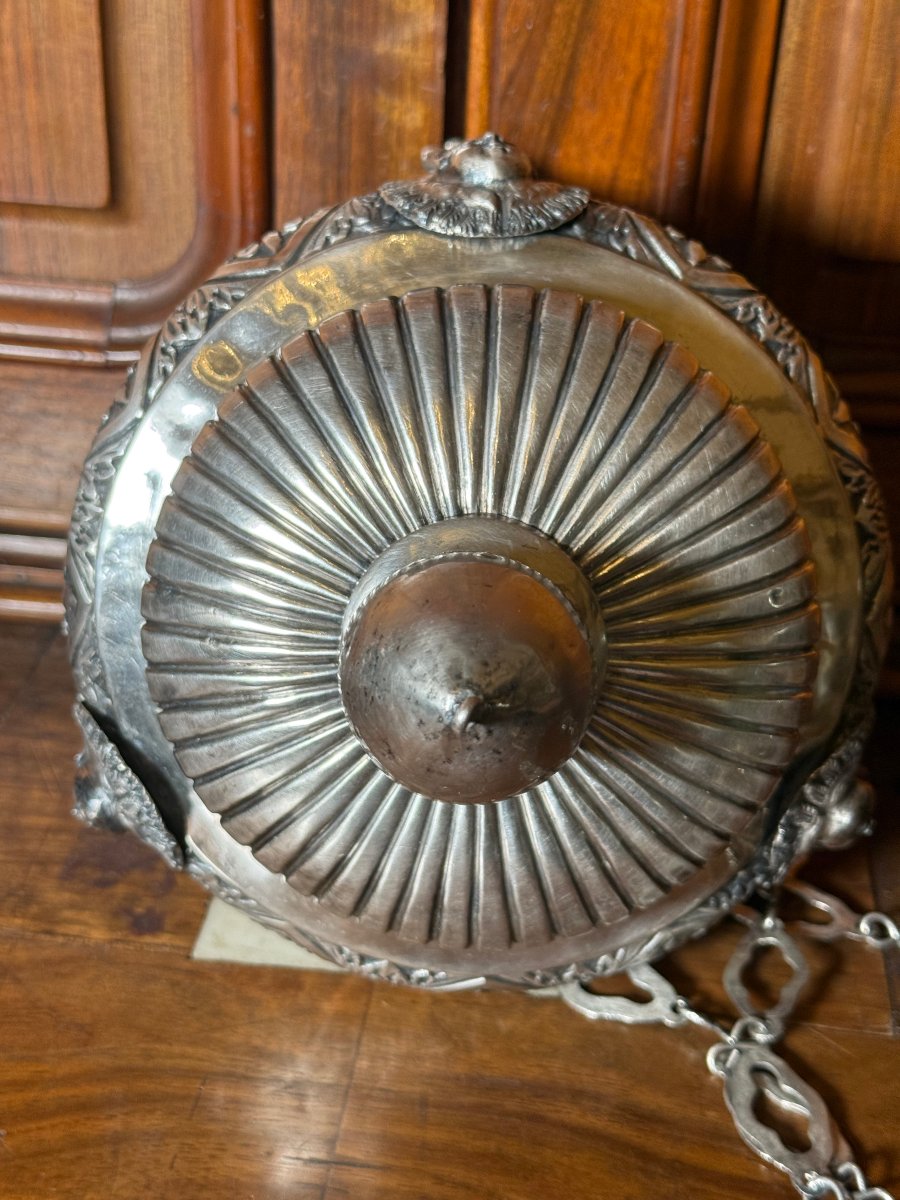 Lampada votiva in argento del XVIII° sec. -photo-3